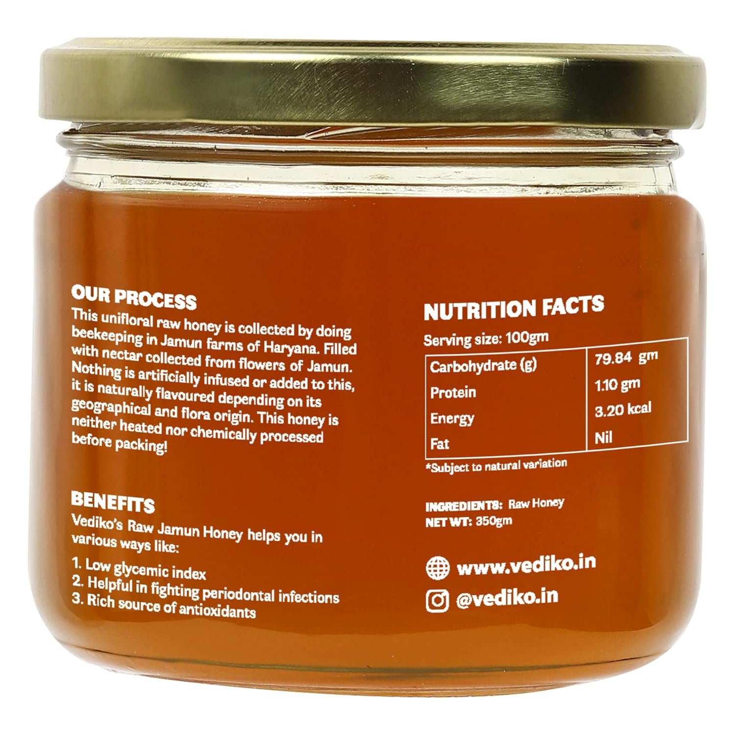 Vediko Origins Organic Farm Fresh Raw Jamun Honey